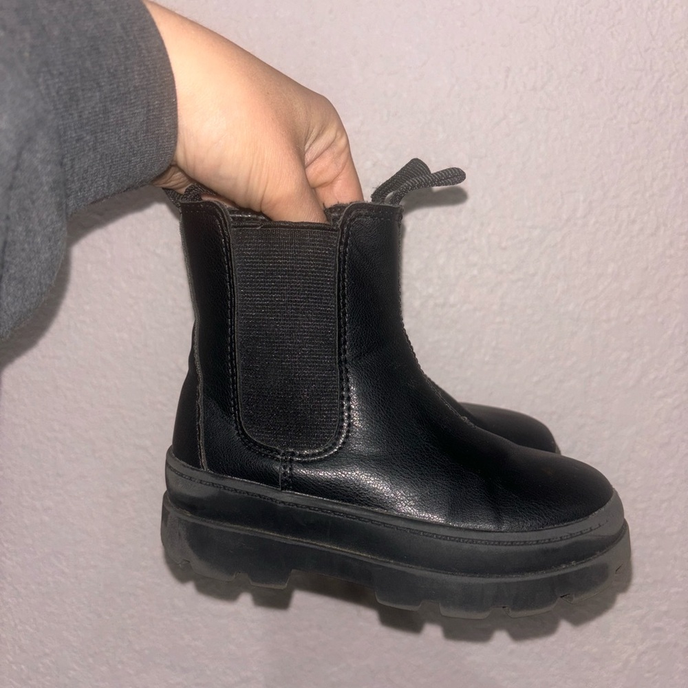 H&M Black Kids Chelsea Lug Boots
